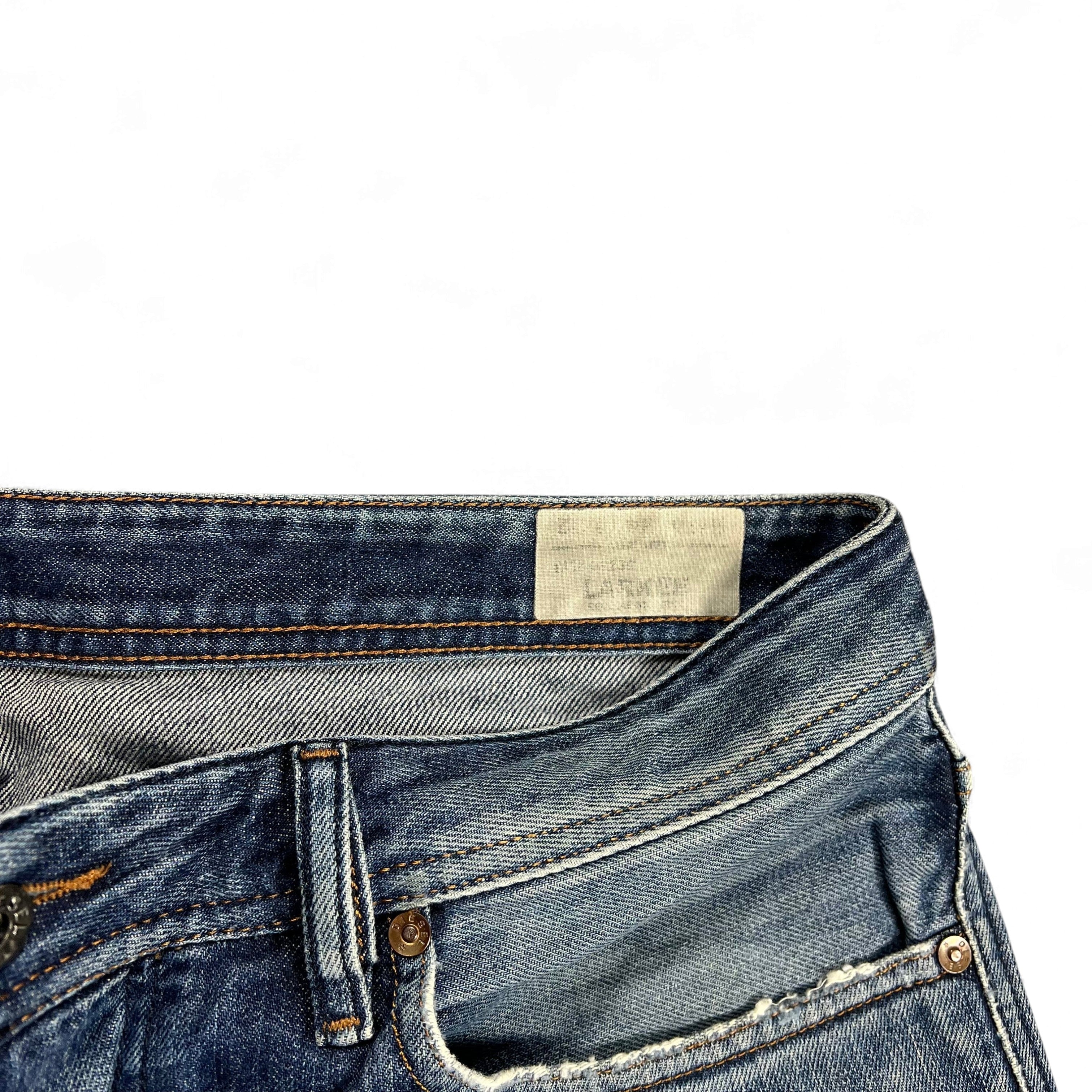 TWC Vintage Diesel Larkee Straight Jeans in blauem Denim mit klassischem Bund und Logo-Label