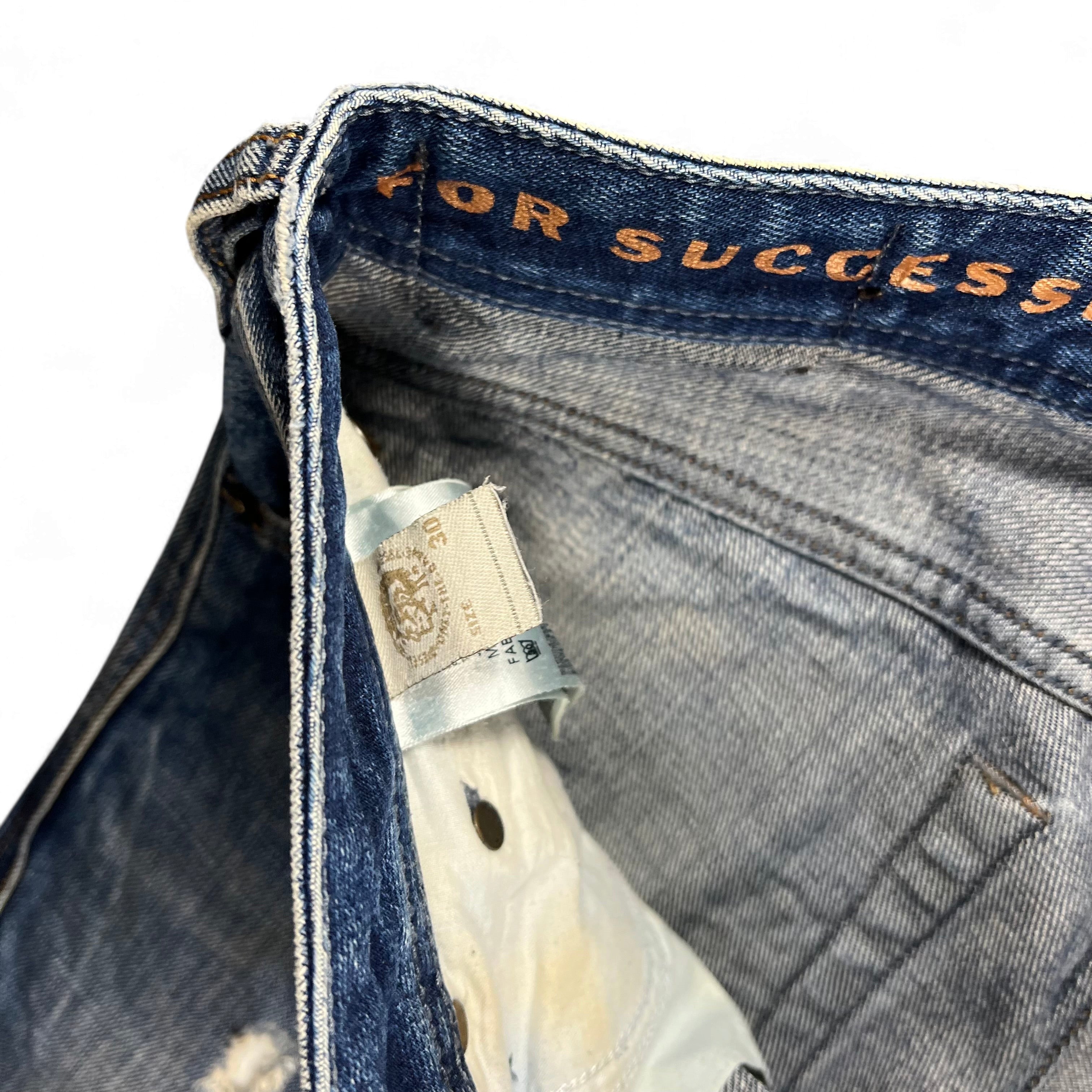 TWC Vintage Diesel Zatiny Bootcut Jeans mit gewaschenem Denim und For Success Schriftzug am Innenbund