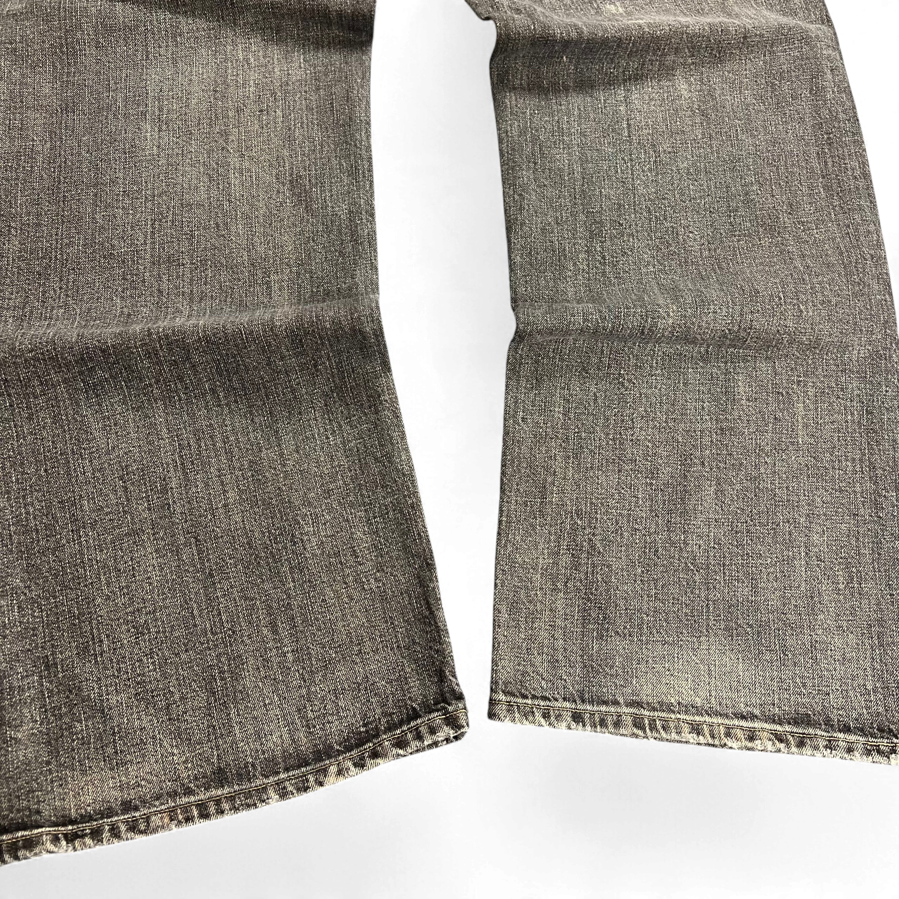 TWC Vintage Armani Baggy Jeans in verwaschenem Grau mit weitem Bein und klassischem Denim-Stoff