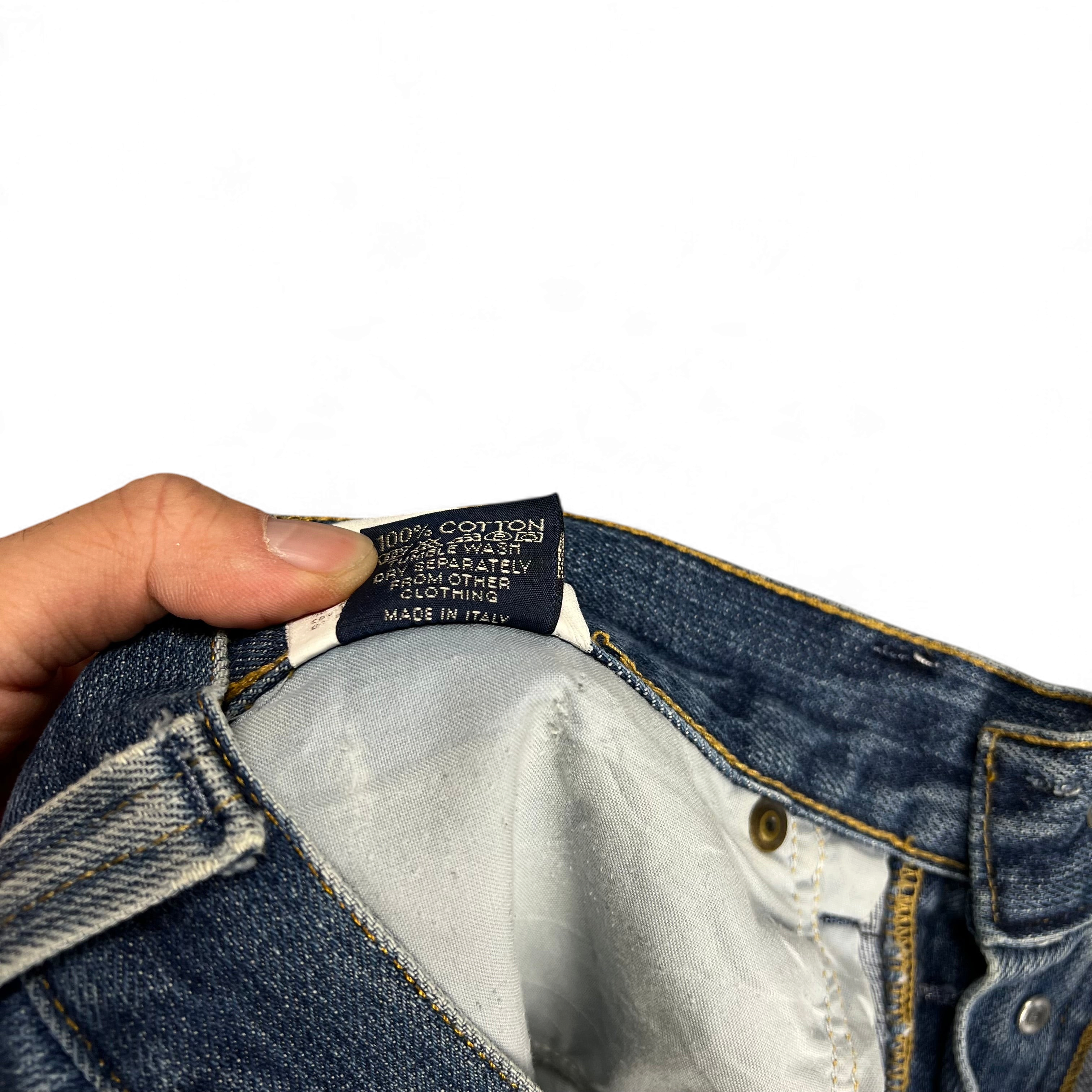 TWC Vintage Dolce&Gabbana Jeans Etikett mit 100 Prozent Baumwolle und Made in Italy Aufschrift