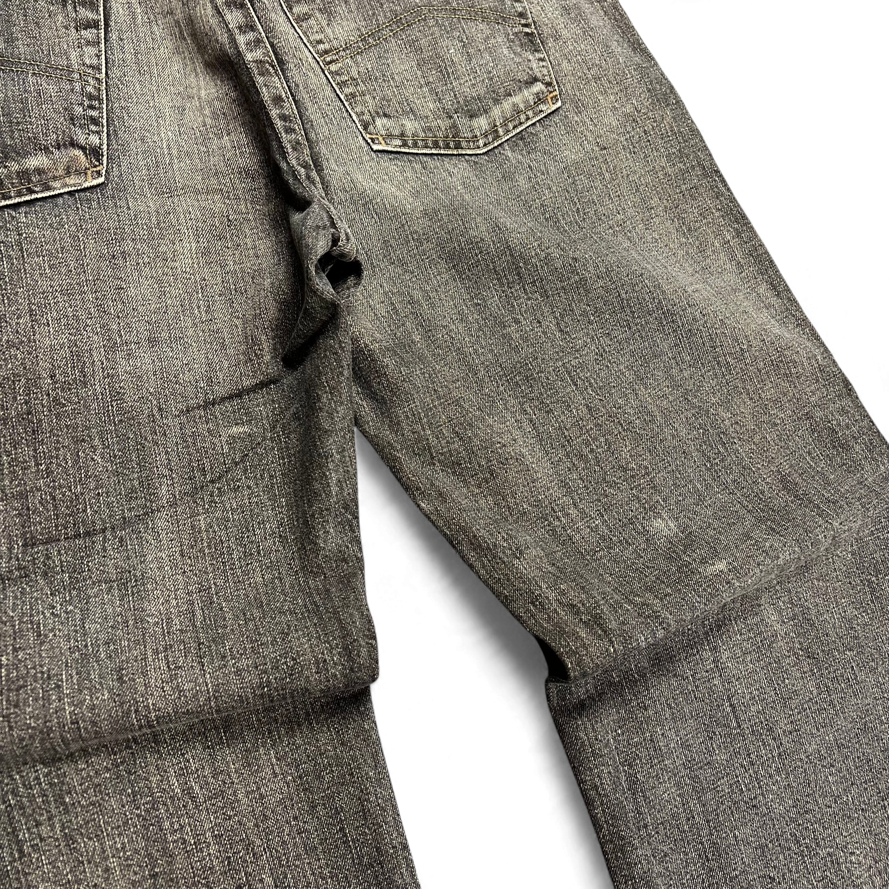 TWC Vintage Armani Baggy Jeans in verwaschenem Schwarz mit klassischem Five-Pocket-Design und weiter Passform