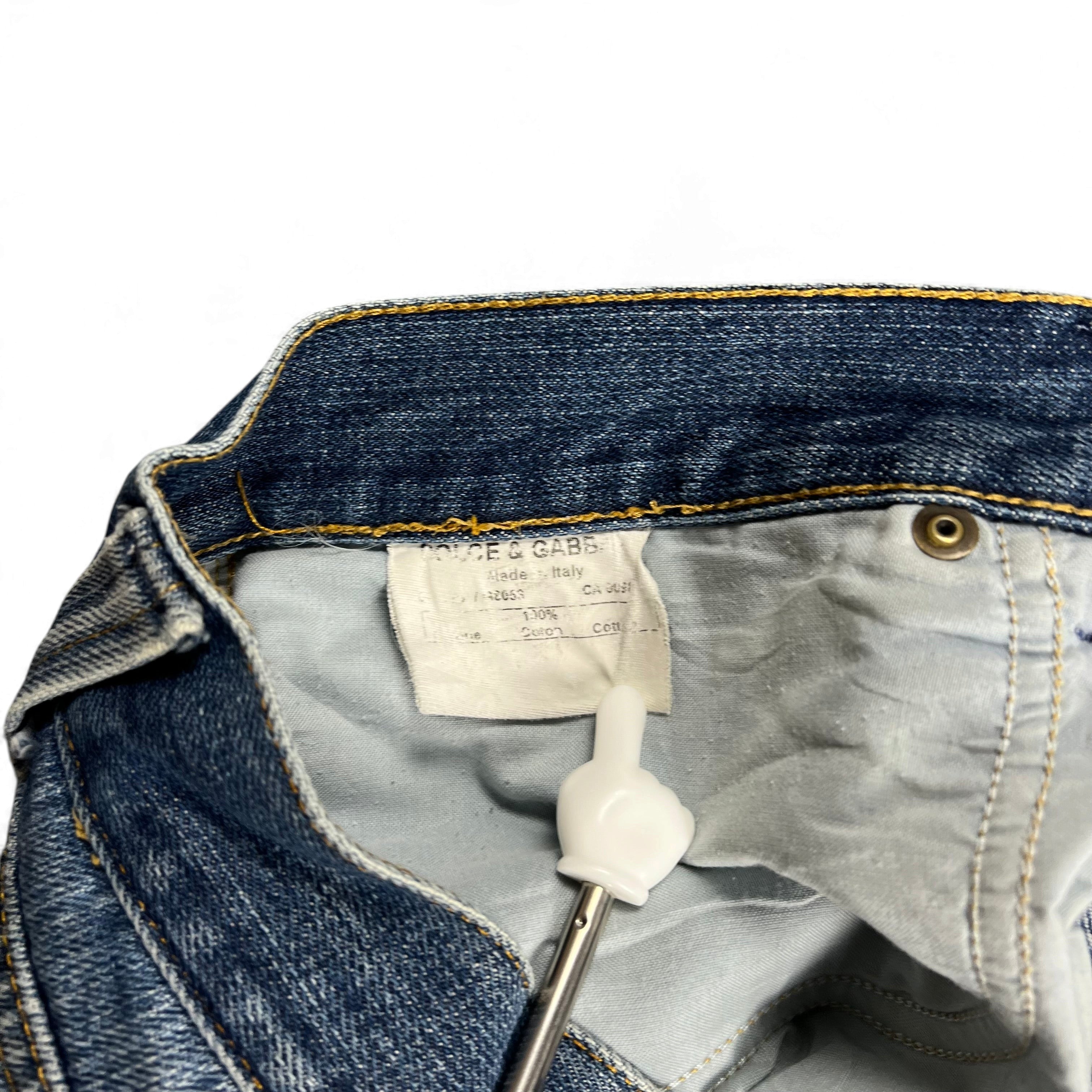 TWC Vintage Dolce & Gabbana Jeans mit Etikett und Herkunftsangabe Made in Italy