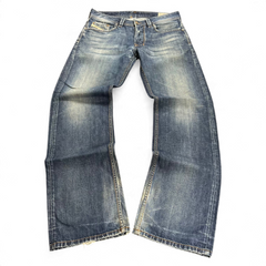 TWC Vintage Diesel Larkee Straight Jeans in verwaschenem Blau mit geradem Bein und Vintage-Waschung