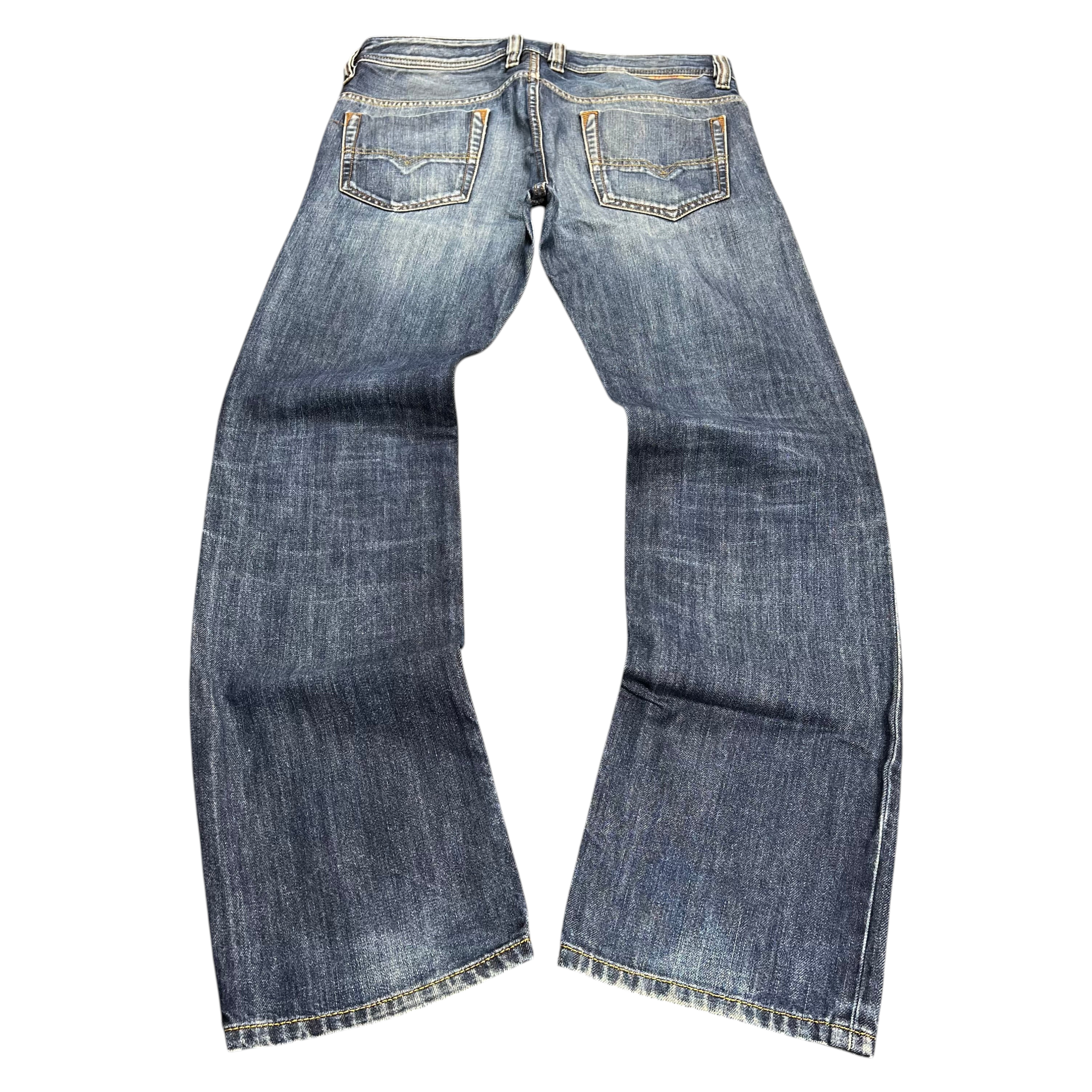 TWC Vintage Diesel Safado Straight Jeans in verwaschenem Blau mit klassischem Five-Pocket-Design