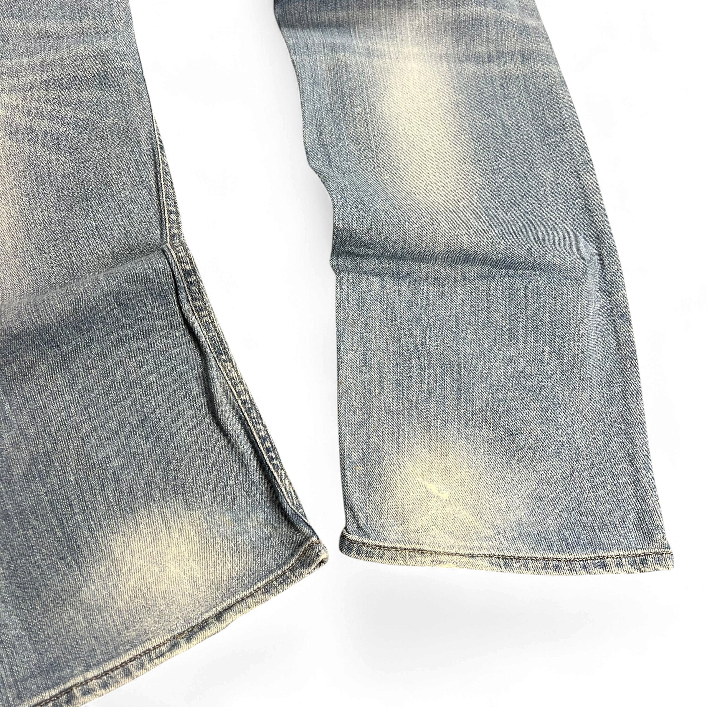 TWC Vintage Diesel Larkee Straight Jeans in hellblauem Denim mit Vintage-Waschung und geradem Beinverlauf