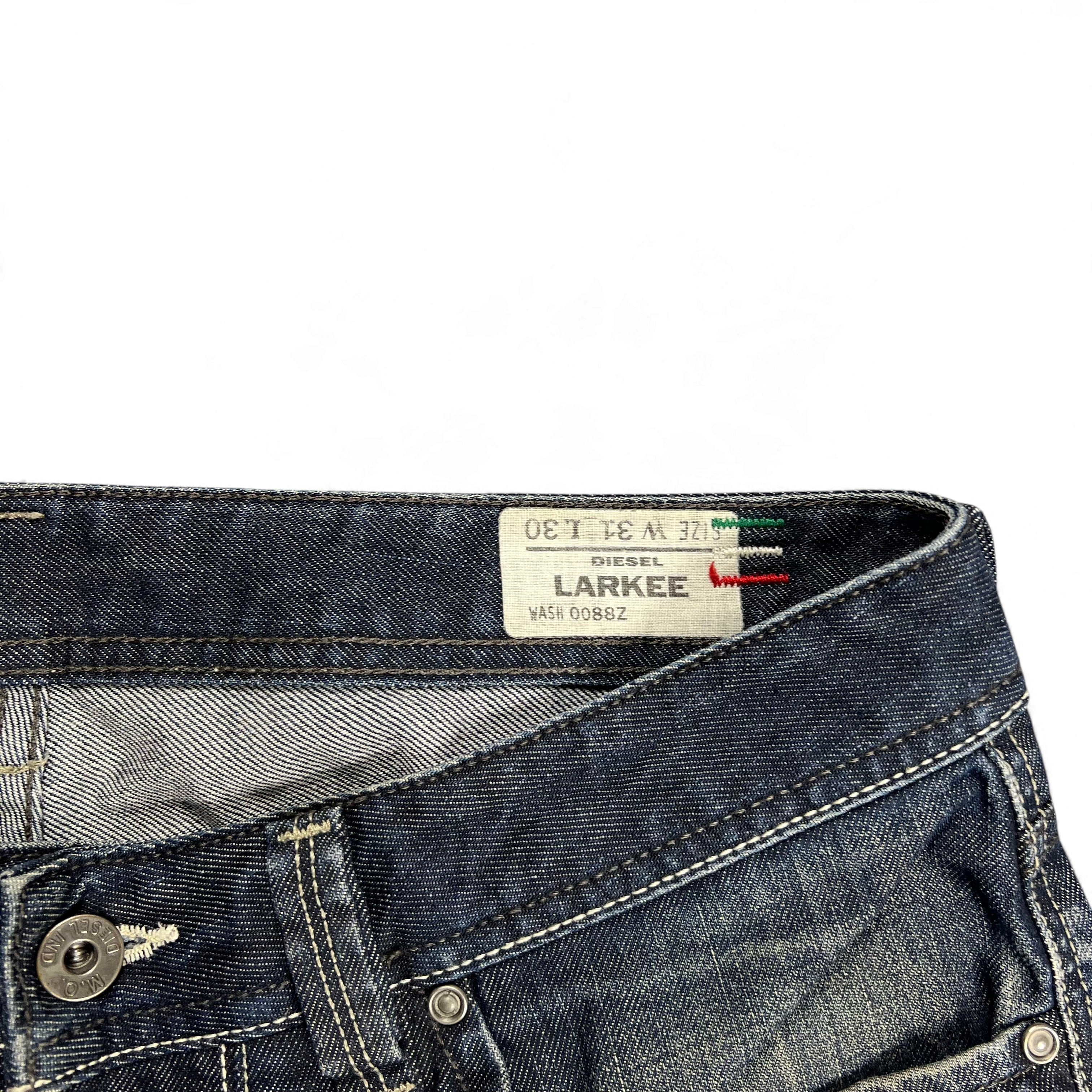 TWC Vintage Diesel Larkee Jeans mit dunkler Waschung und Innenetikett mit Größenangabe W32 L30