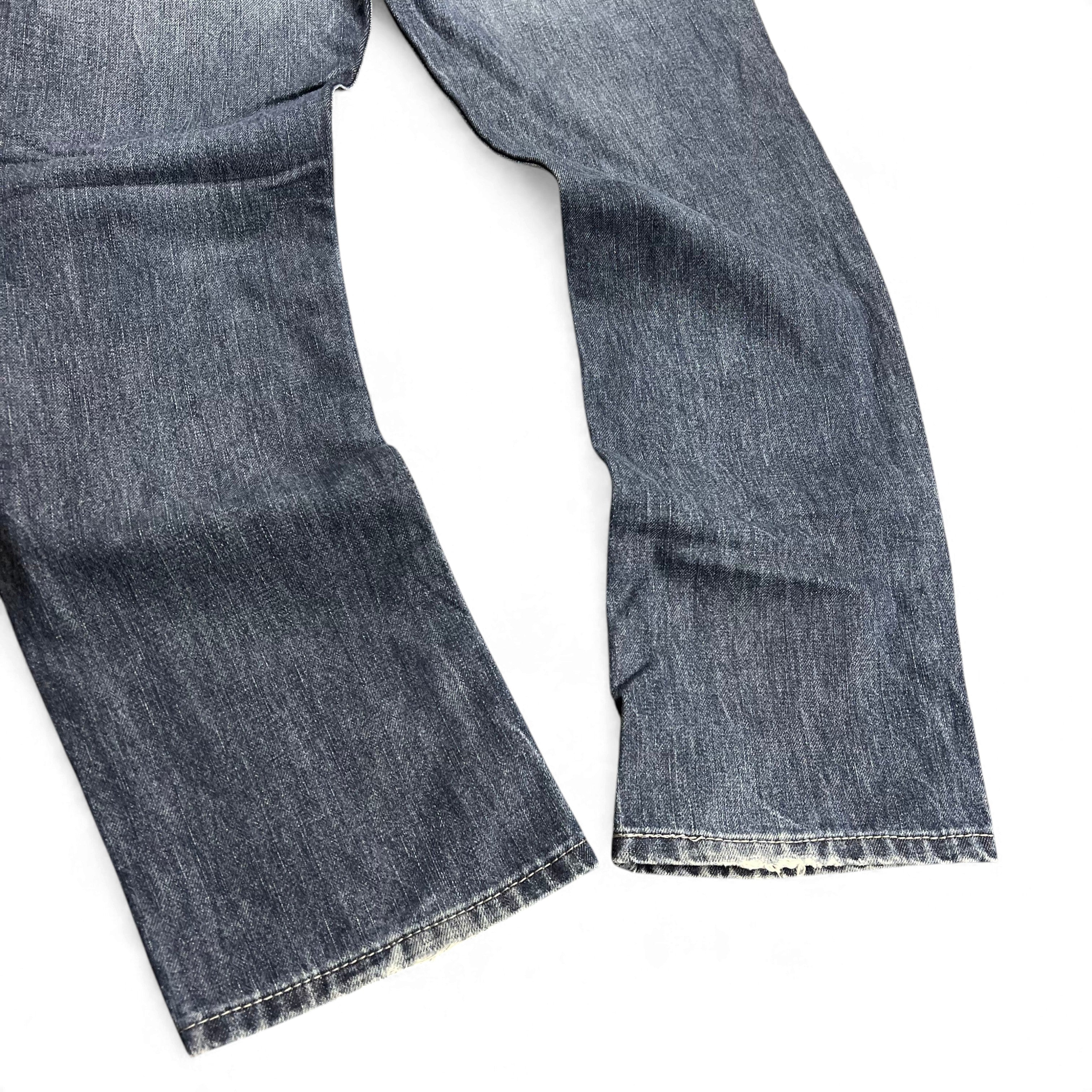 TWC Vintage Diesel Straight USA Jeans in verwaschenem Dunkelblau mit geradem Bein und leichten Abnutzungsspuren