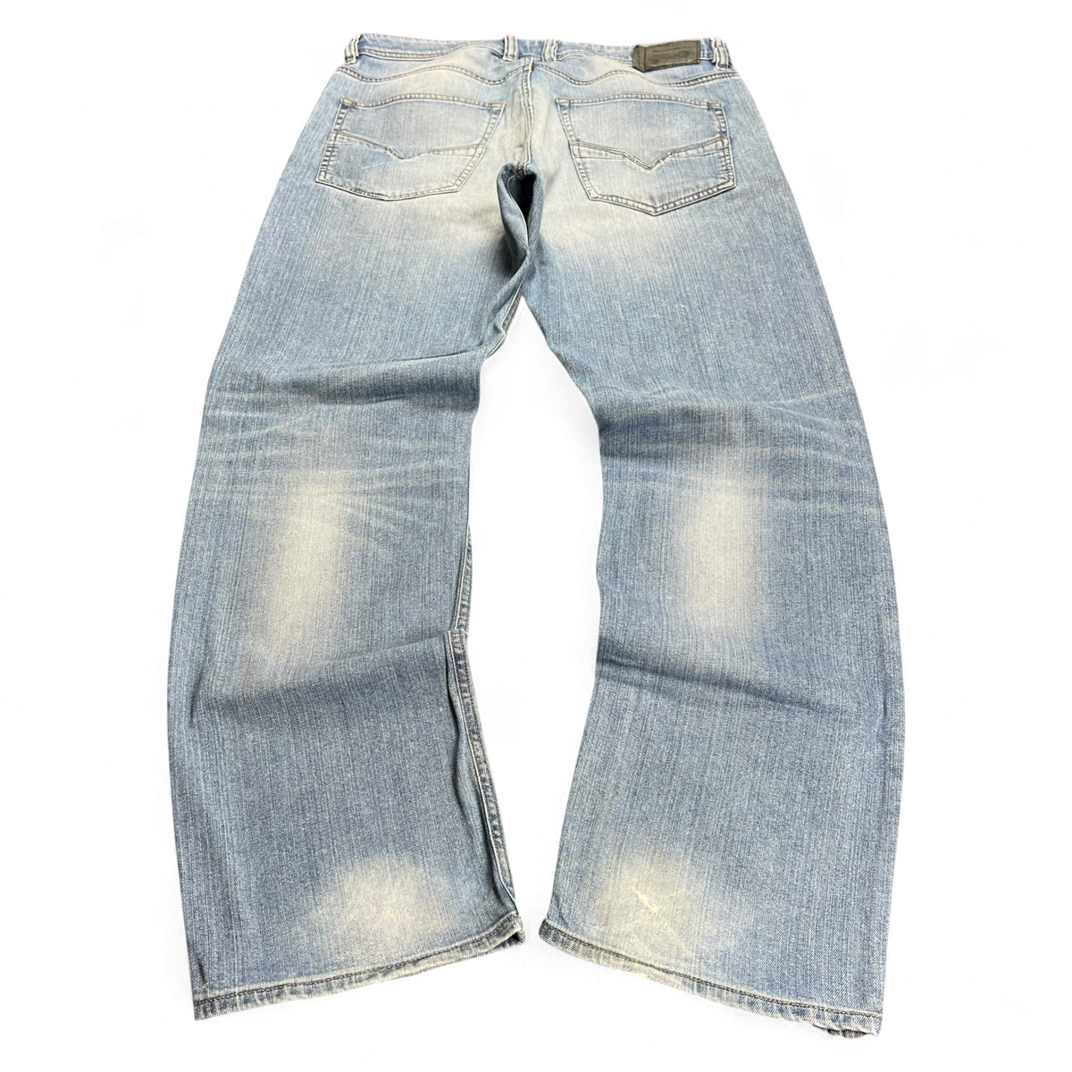 TWC Vintage Diesel Larkee Straight Jeans in hellblauem Denim mit Vintage-Waschung und geradem Bein