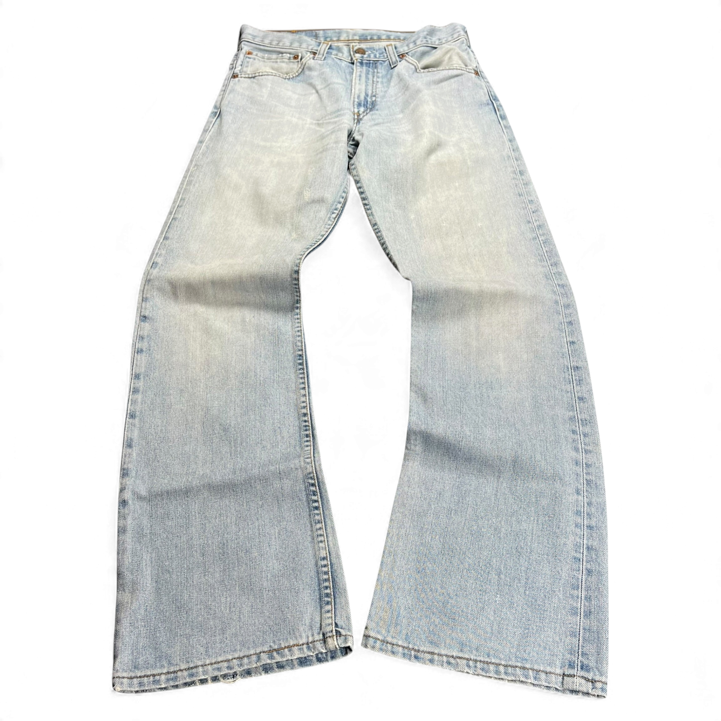 TWC Vintage Levi’s 507 Bootcut Jeans in hellblauer Waschung mit ausgestelltem Bein aus strapazierfähigem Denim