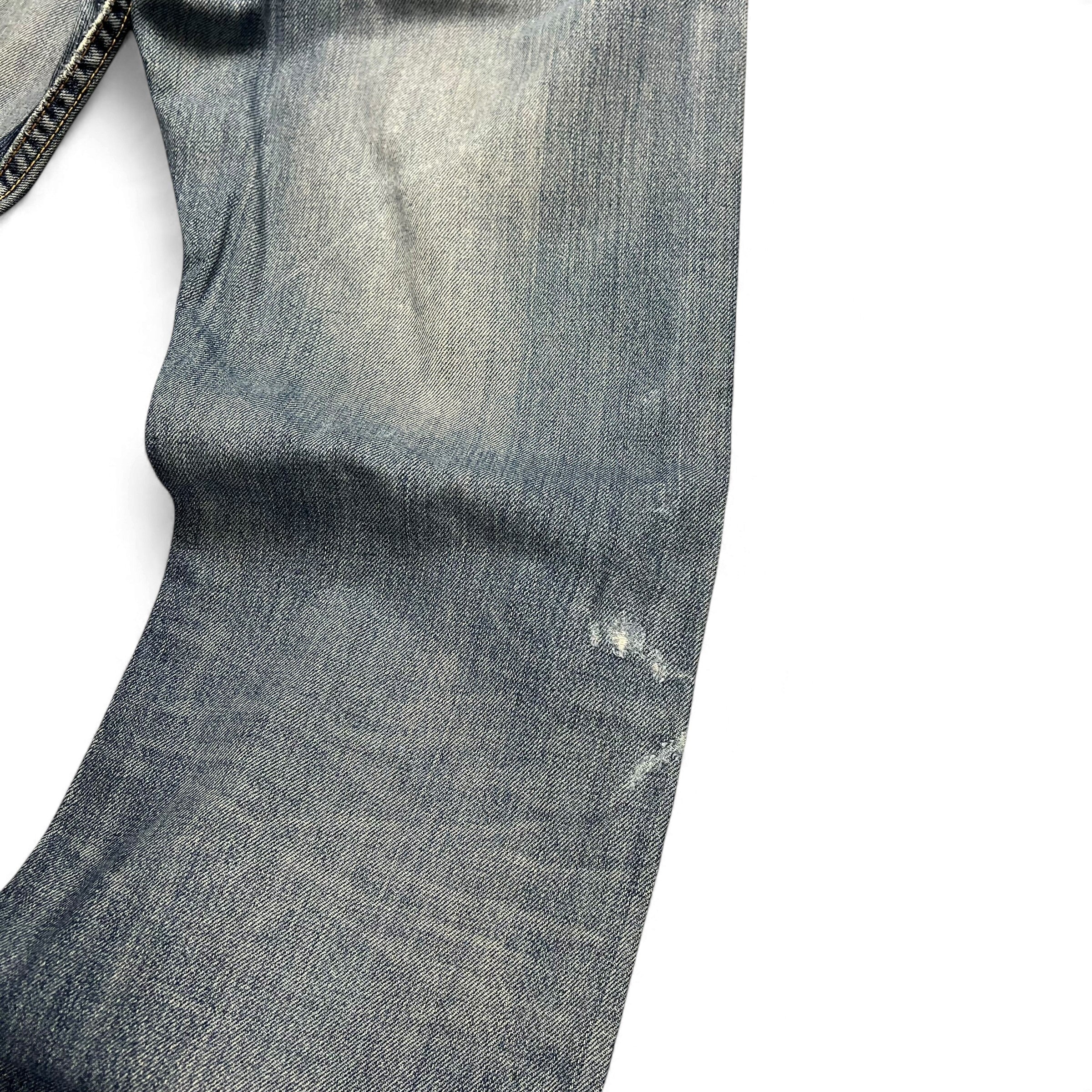 TWC Vintage Levi’s 512 Bootcut Jeans in Dirty Wash mit sichtbaren Abnutzungsspuren und Vintage-Waschung