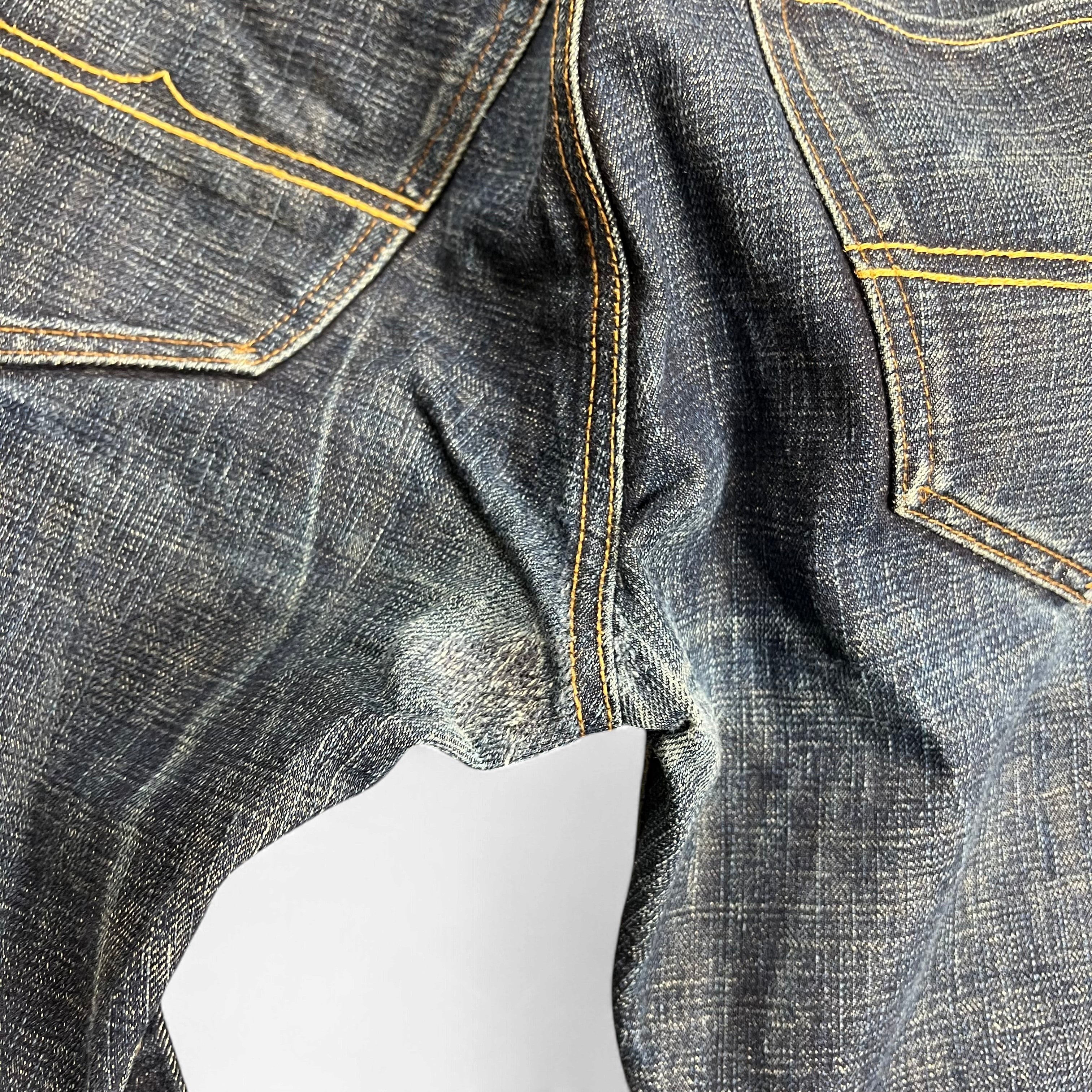 TWC Vintage Ralph Lauren Denim&Supply Jeans aus japanischem Selvedge-Denim mit Kontrastnähten im Schrittbereich