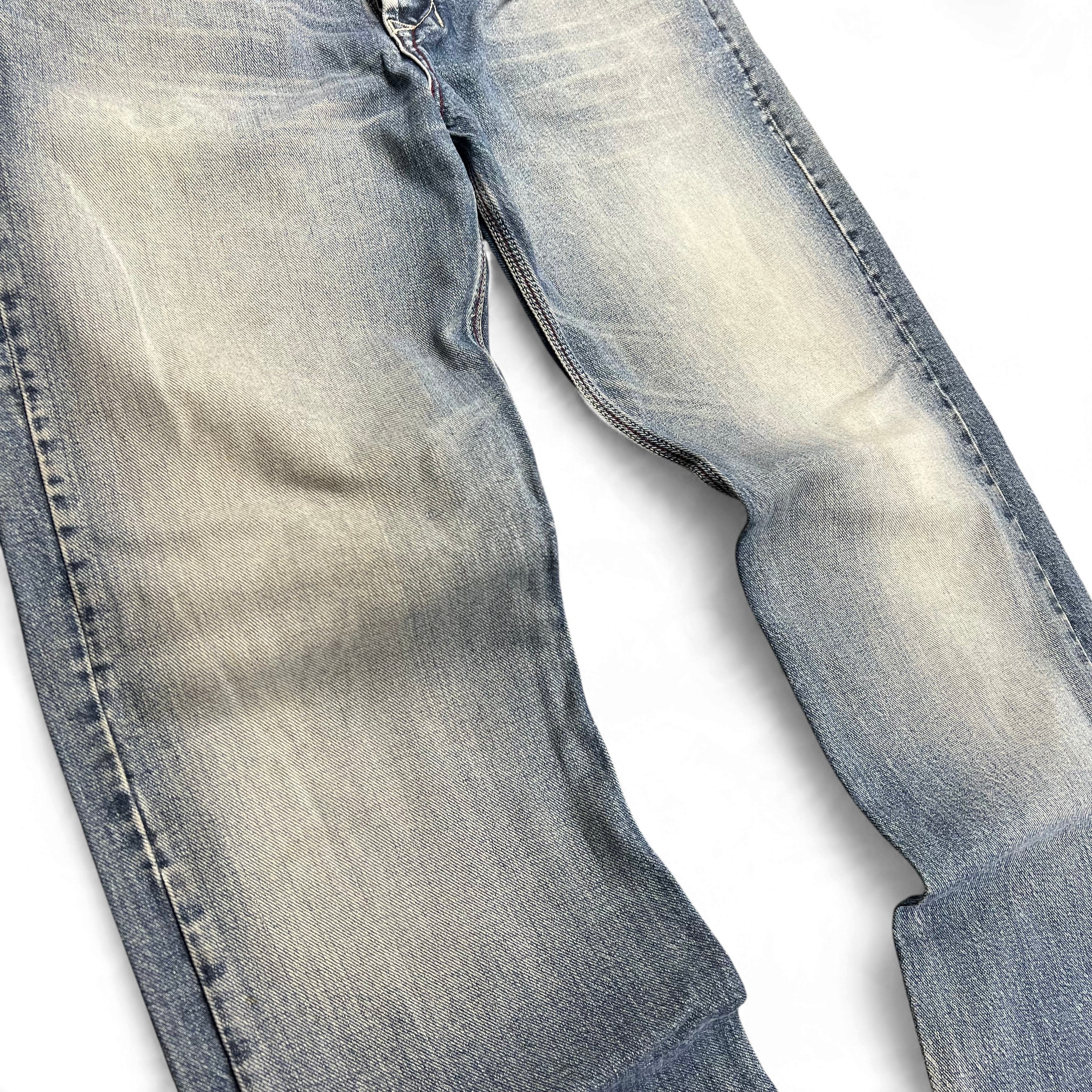 TWC Vintage Diesel Bootcut Jeans in verwaschenem Blau mit Vintage-Waschung und ausgestelltem Bein