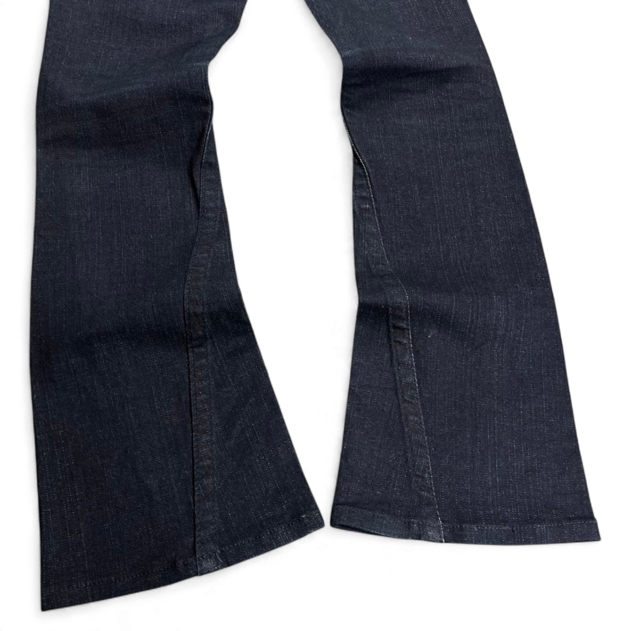 TWC Vintage Damen True Religion Joey Bootcut Jeans in Dunkelblau mit ausgestelltem Bein