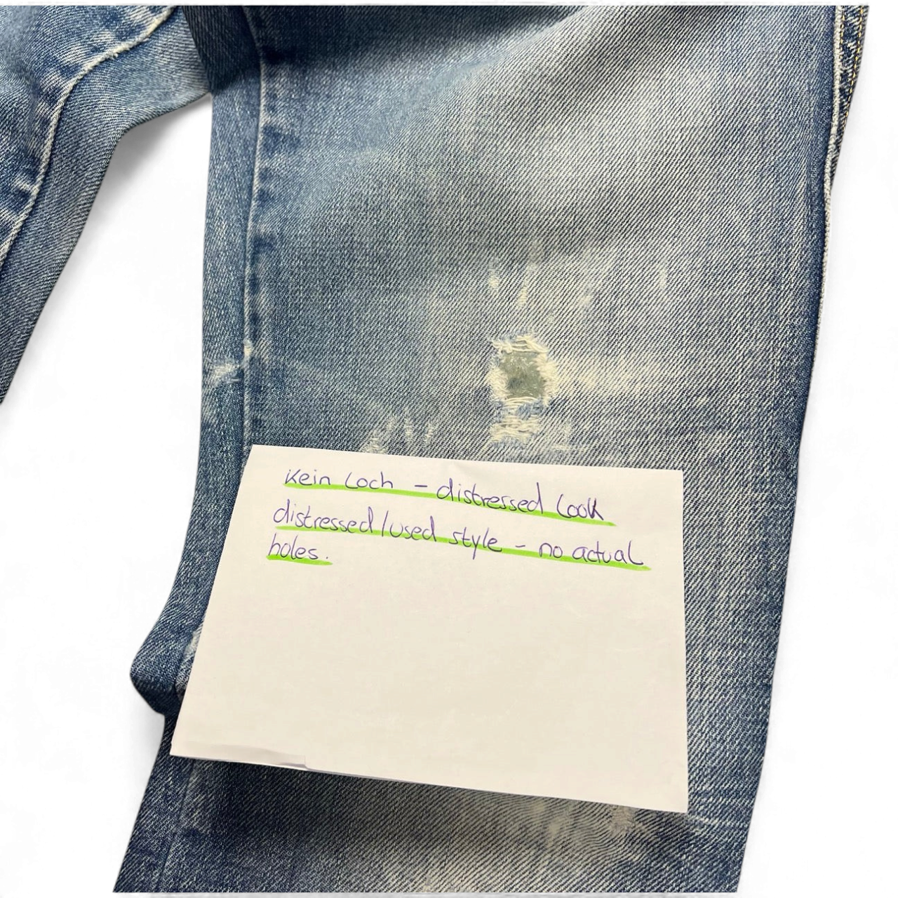 TWC Vintage Diesel Lhela Straight Jeans in blauem Denim mit Distressed-Optik ohne echte Löcher