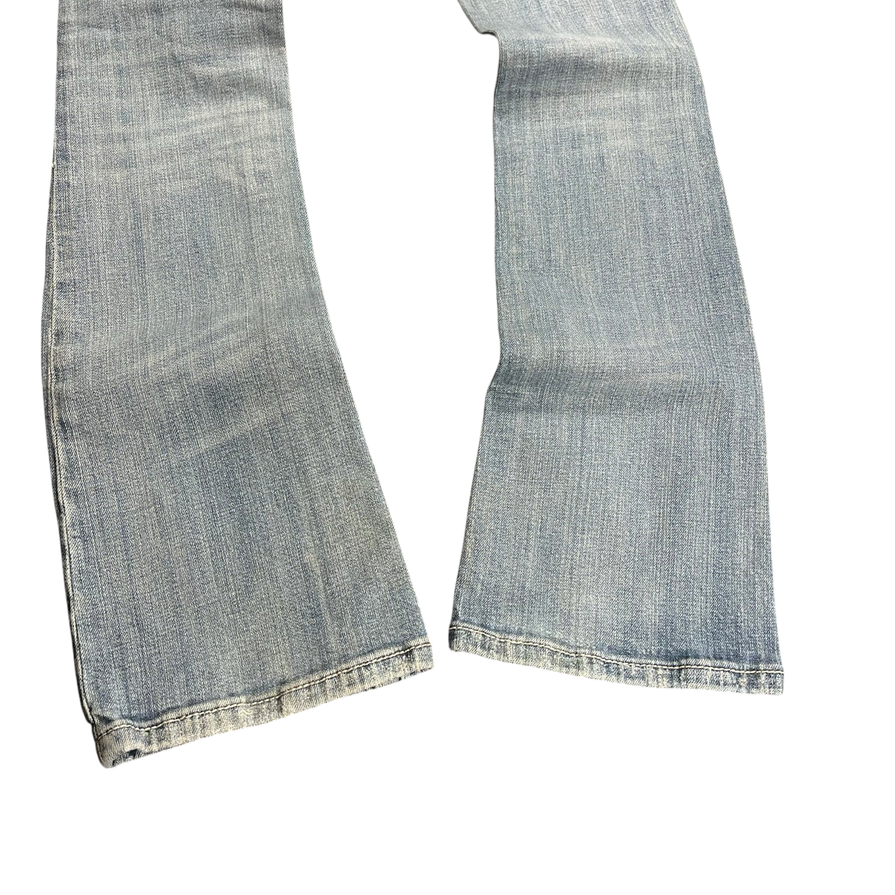 TWC Vintage Damen Miss Me Bootcut Jeans in verwaschenem Hellblau mit ausgestelltem Bein