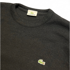 TWC Vintage Lacoste Pullover in Schwarz mit klassischem Rundhalsausschnitt und gesticktem Krokodil-Logo